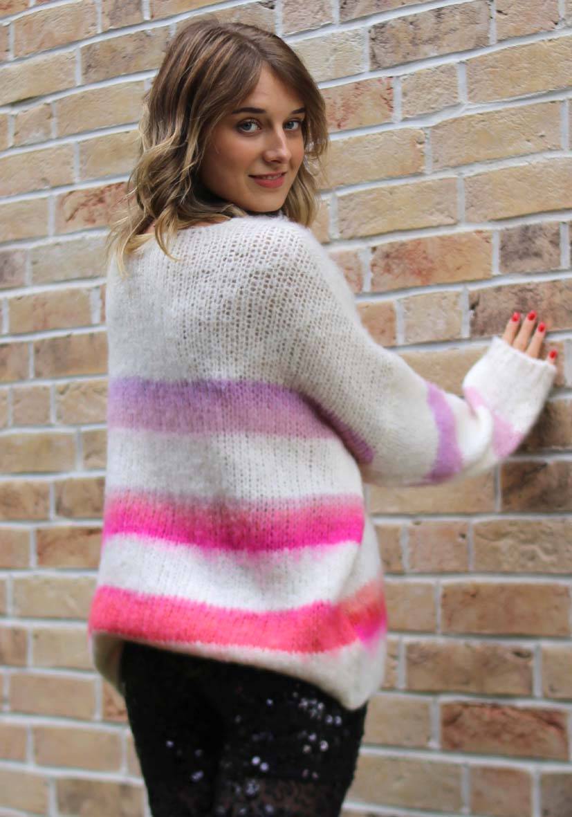 Miss Goodlife Pullover mit multicolor Stripes – offwhite VIP-Rabatte