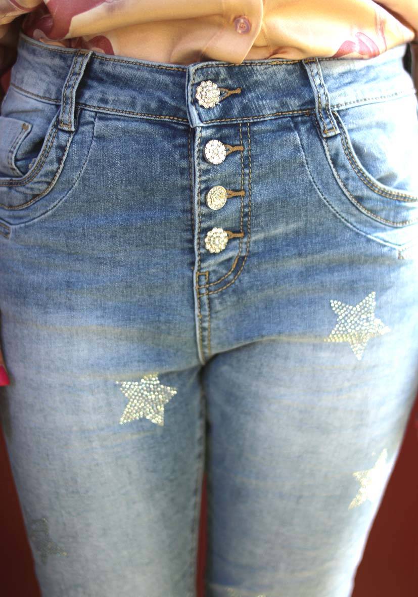 Miss Goodlife Jeans Silver Stone Stars Sonderangebot der Fabrik