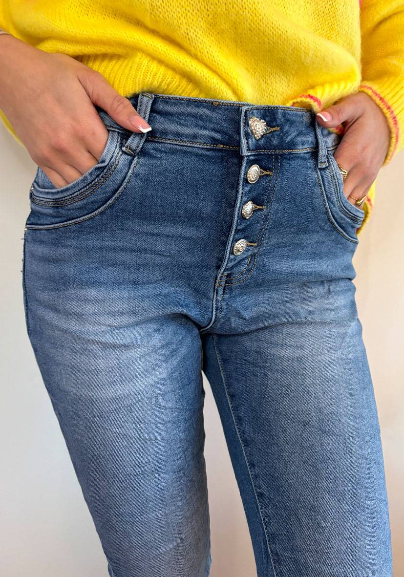 Miss Goodlife Star Jeans Heart Button – blue Discount Store für neue Produkte
