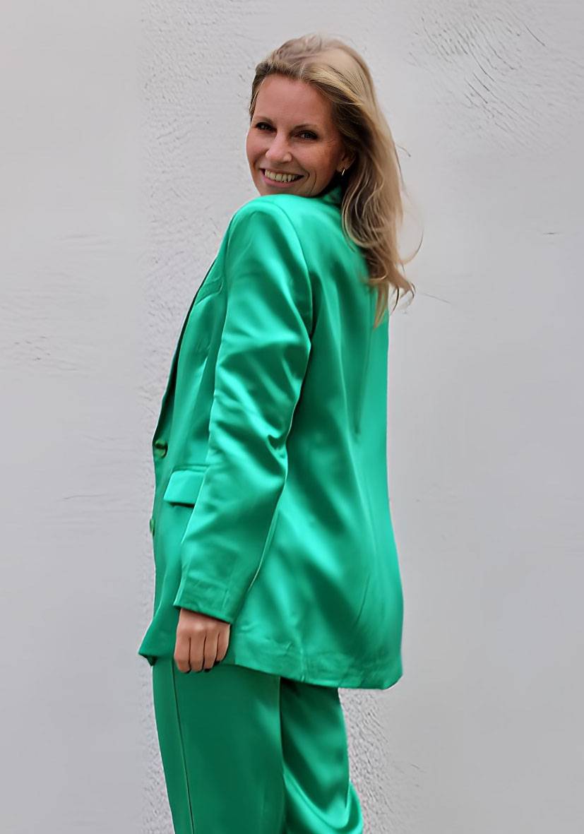 Miss Goodlife Blazer Satin – green Sonderangebot