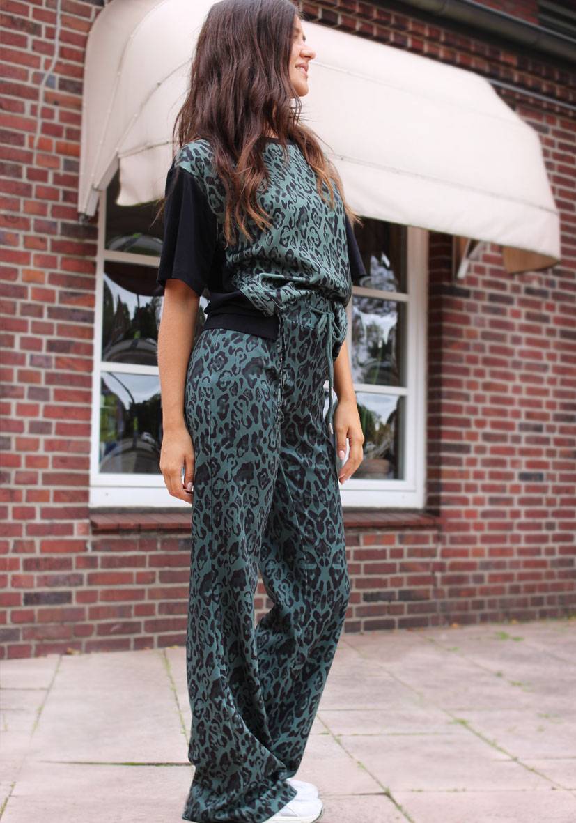 Miss Goodlife Wide Leg Pants Leo – green Zeitlich begrenztes Angebot