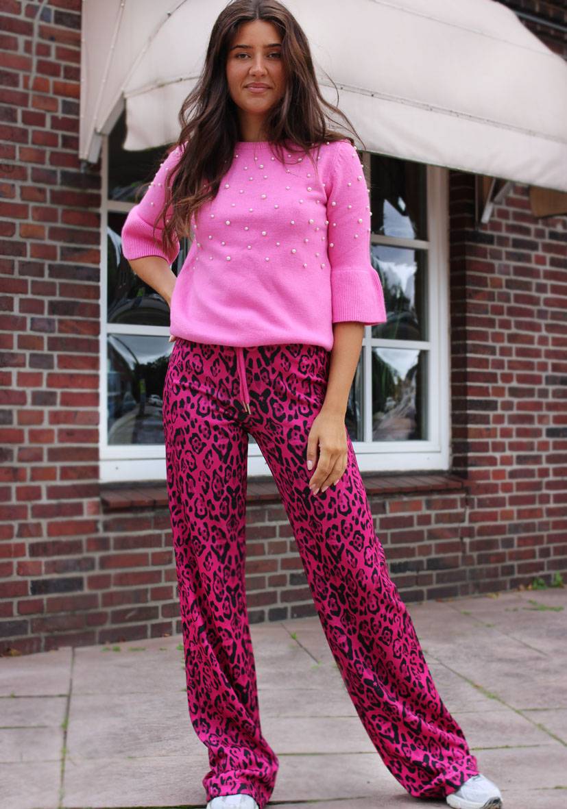 Miss Goodlife Wide Leg Pants Leo – pink Exklusive Angebote