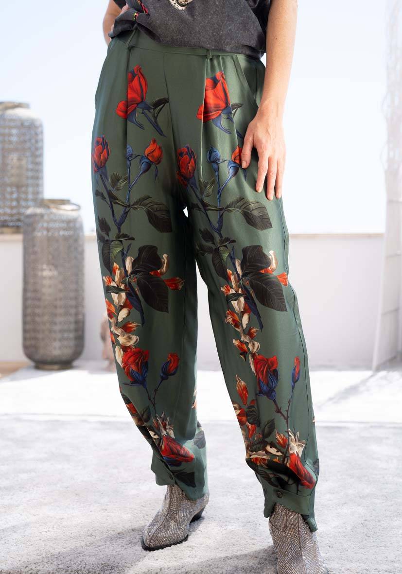 Miss Goodlife Pants Roses – green Super Sparpreis