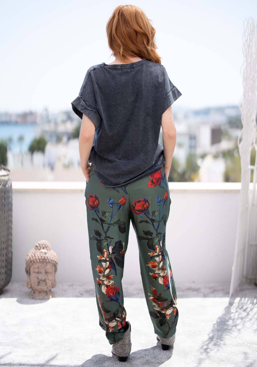 Miss Goodlife Pants Roses – green Super Sparpreis