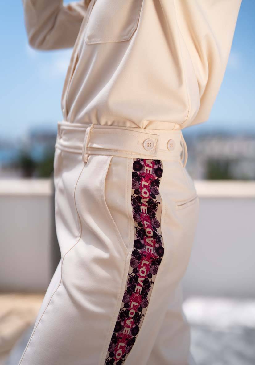 Miss Goodlife Pants Border Love – white Wochenangebot
