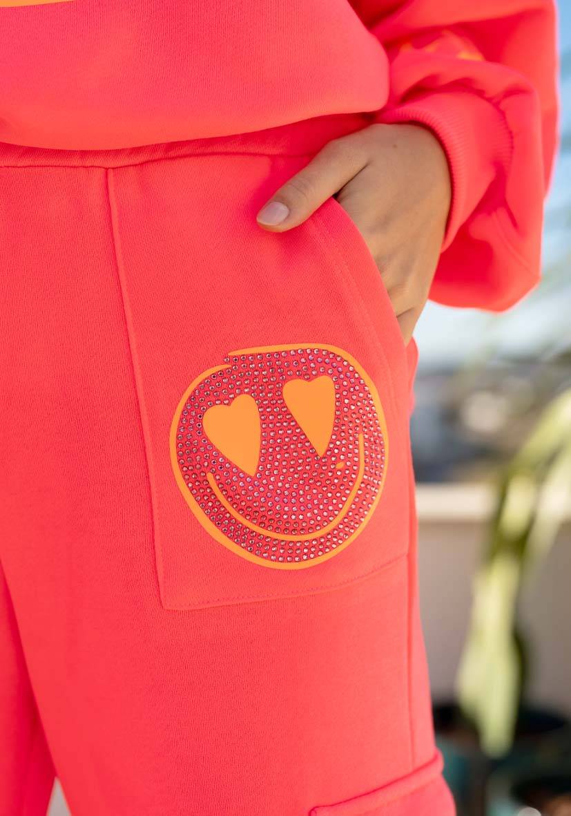 Miss Goodlife Pants Goodlife Heartface – neonpink/neonorange Kostenloser Versand international