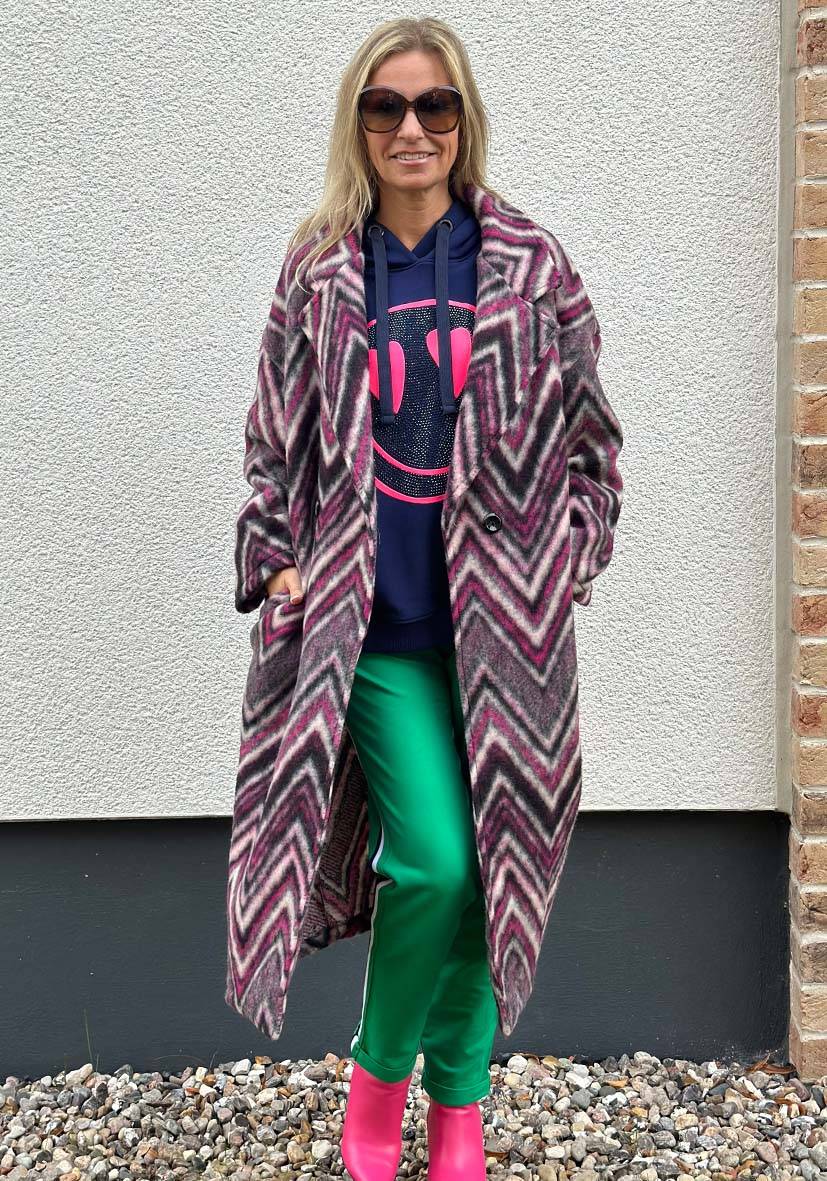 Miss Goodlife Mantel Namasté Zig Zag – black/berry/sand Begrenzt auf 3 Tage