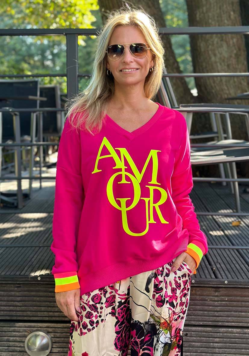 Miss Goodlife V-Neck Amour – magenta/neonyellow Black Friday Preise