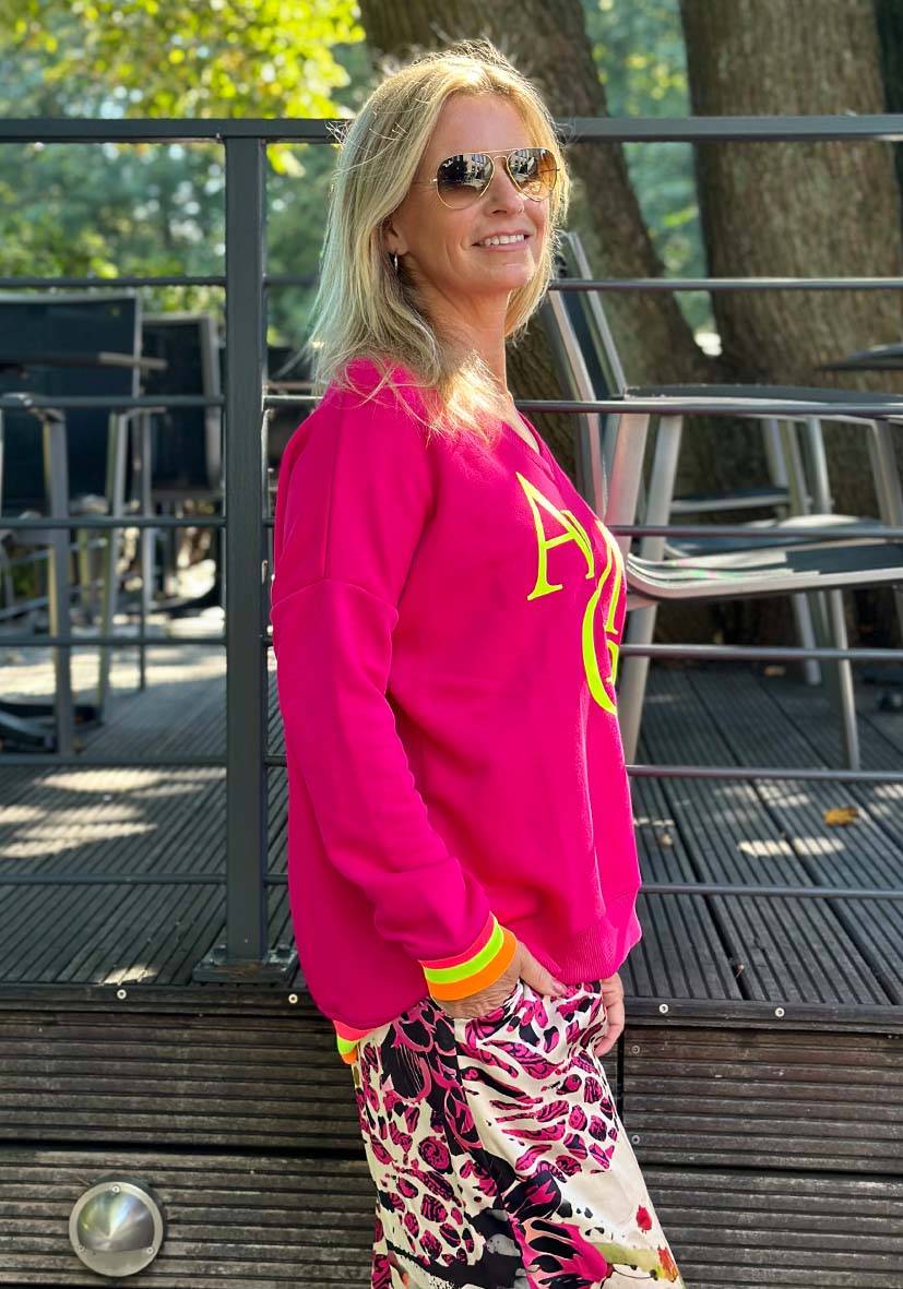 Miss Goodlife V-Neck Amour – magenta/neonyellow Black Friday Preise