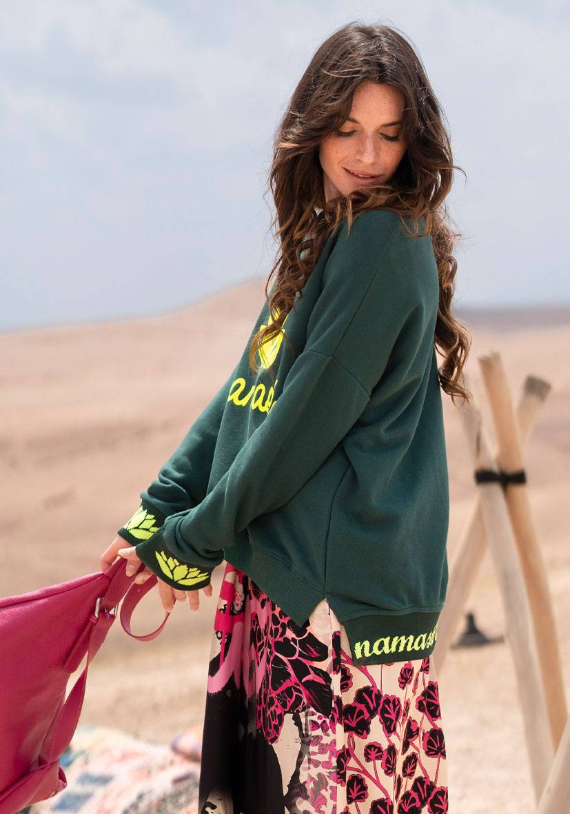 Miss Goodlife V-Neck Namasté – green/neonyellow 50% Rabatt für begrenzte Zeit