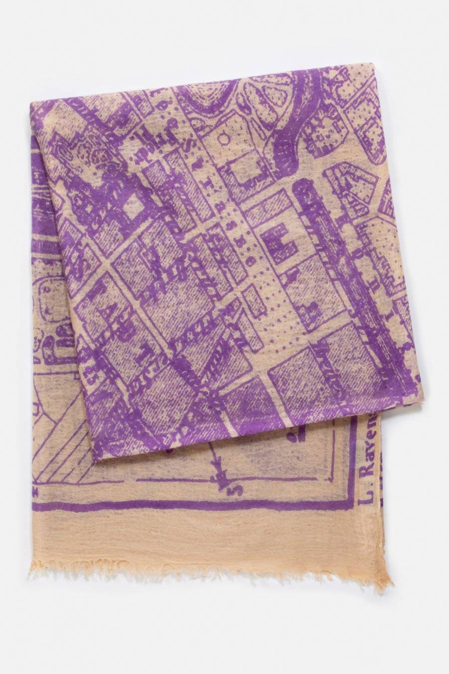 Mouleta Kaschmirschal Map Print Sonderangebote