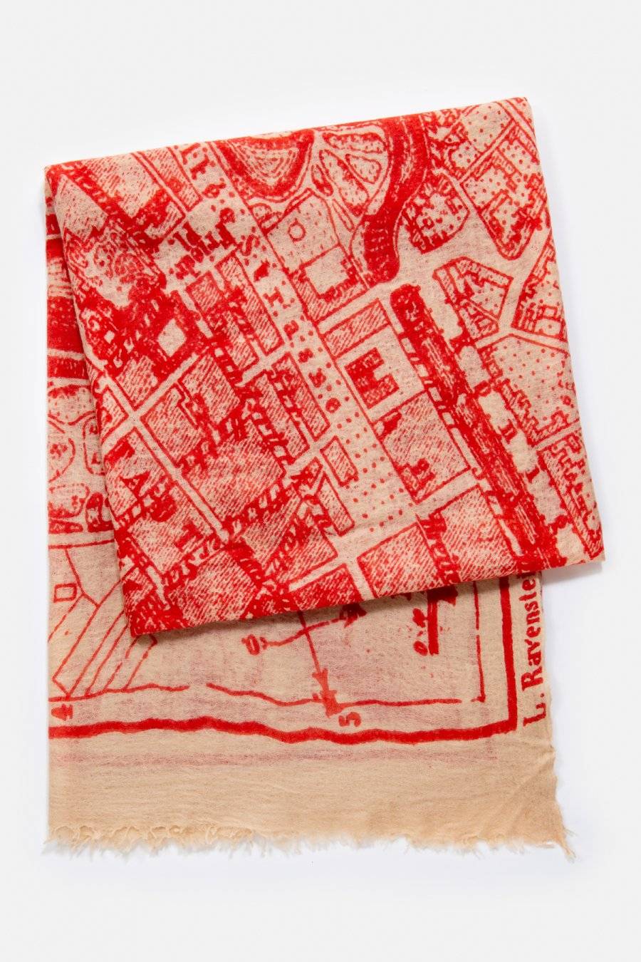 Mouleta Kaschmirschal Map Print Riesige Ersparnisse