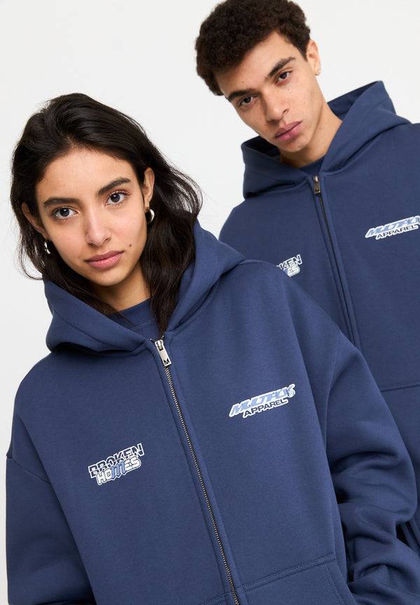 Multiply Spparel Oversize Zip Hoodie BROKEN HOMES Night Shadow Sonderangebote