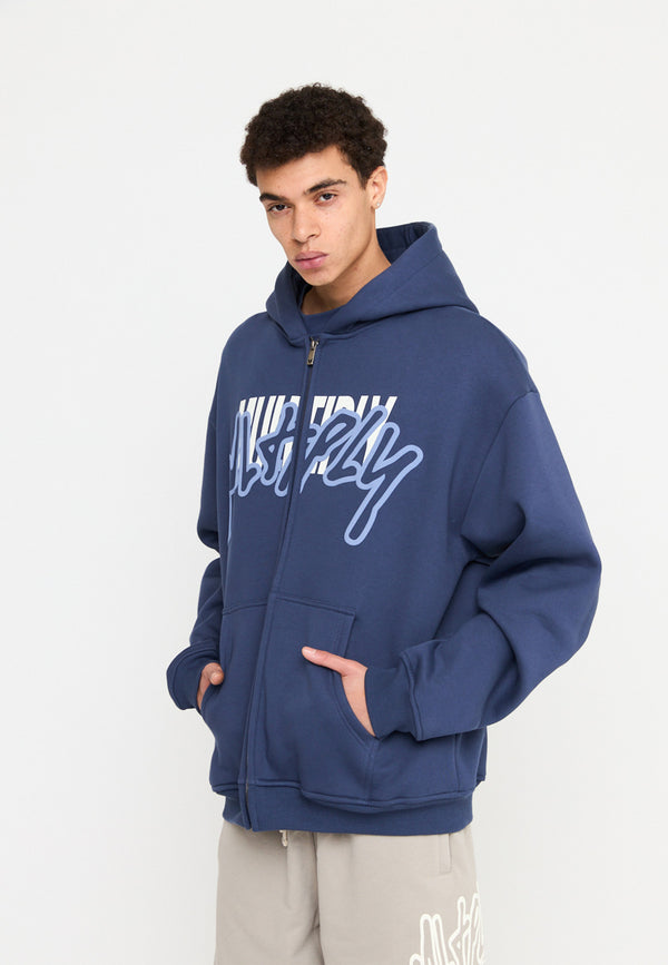 Multiply Spparel Oversize Zip Hoodie STRESS Night Shadow Riesige Ersparnisse