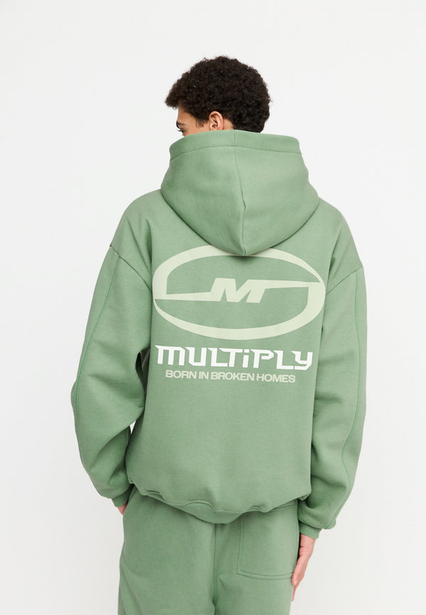 Multiply Spparel Oversize Zip Hoodie BROKEN IDENTITY Hedge Green Kostenlose Rückgabe
