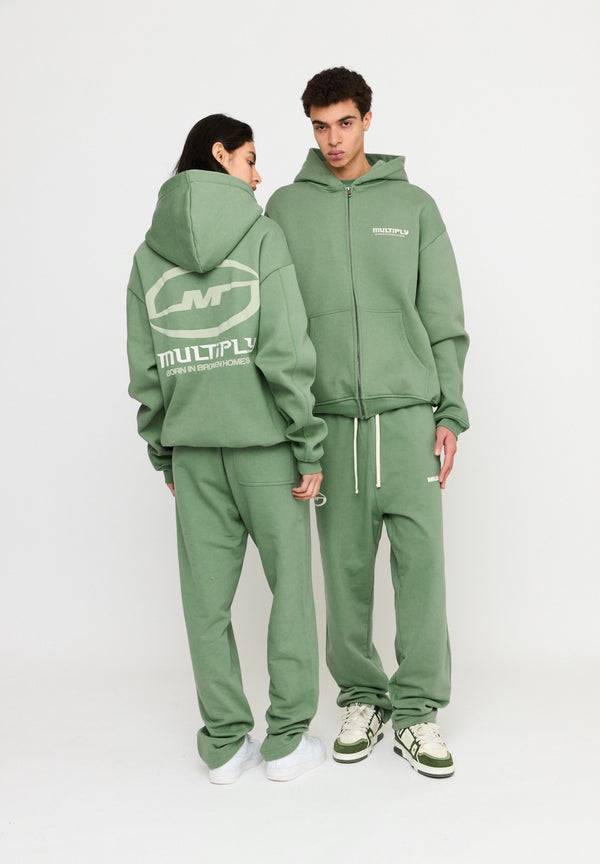Multiply Spparel Oversize Zip Hoodie BROKEN IDENTITY Hedge Green Kostenlose Rückgabe