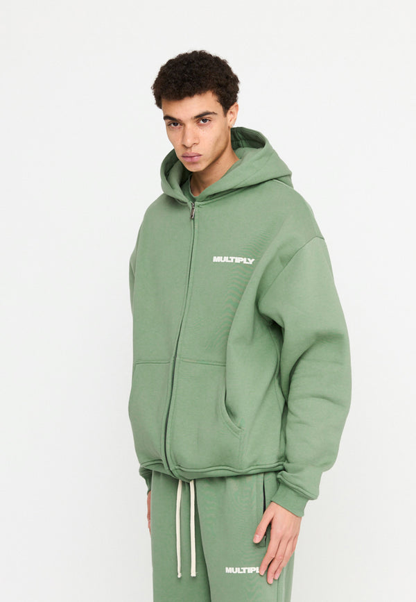 Multiply Spparel Oversize Zip Hoodie MULTIPLY Hedge Green Begrenzte Freigabe