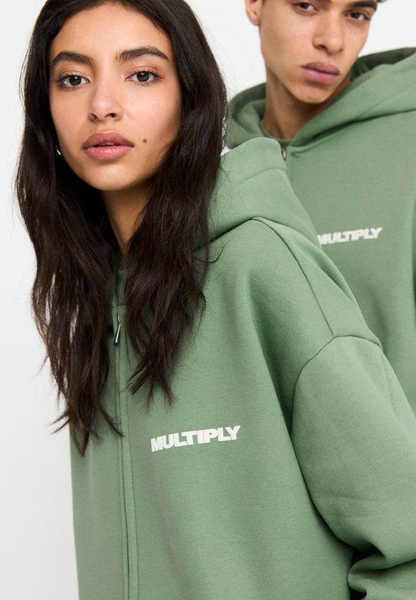 Multiply Spparel Oversize Zip Hoodie MULTIPLY Hedge Green Begrenzte Freigabe
