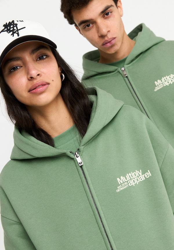 Multiply Spparel Oversize Zip Hoodie CONFLICT Hedge Green Letzte 2 Tage