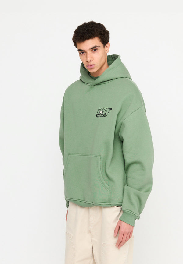 Multiply Spparel Oversize Hoodie INSECURITY Hedge Green Letzter Tag