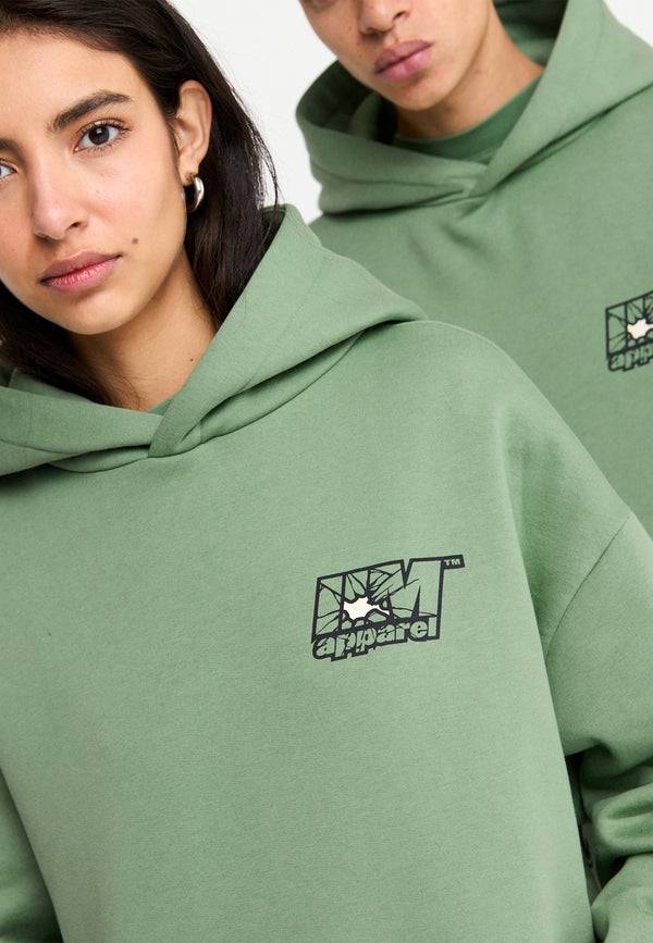Multiply Spparel Oversize Hoodie INSECURITY Hedge Green Letzter Tag