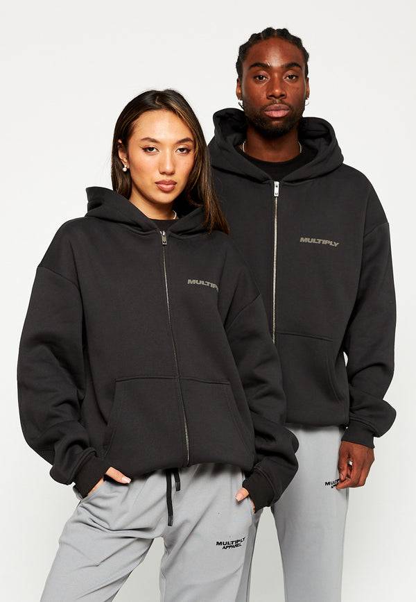 Multiply Spparel Oversize Zip Hoodie BASIQUE Black Soda Begrenzt auf 3 Tage