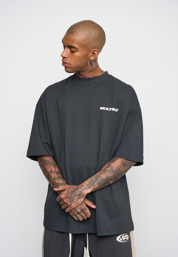 Multiply Spparel Oversize T-Shirt MULTIPLY Black Soda Washed Outlet