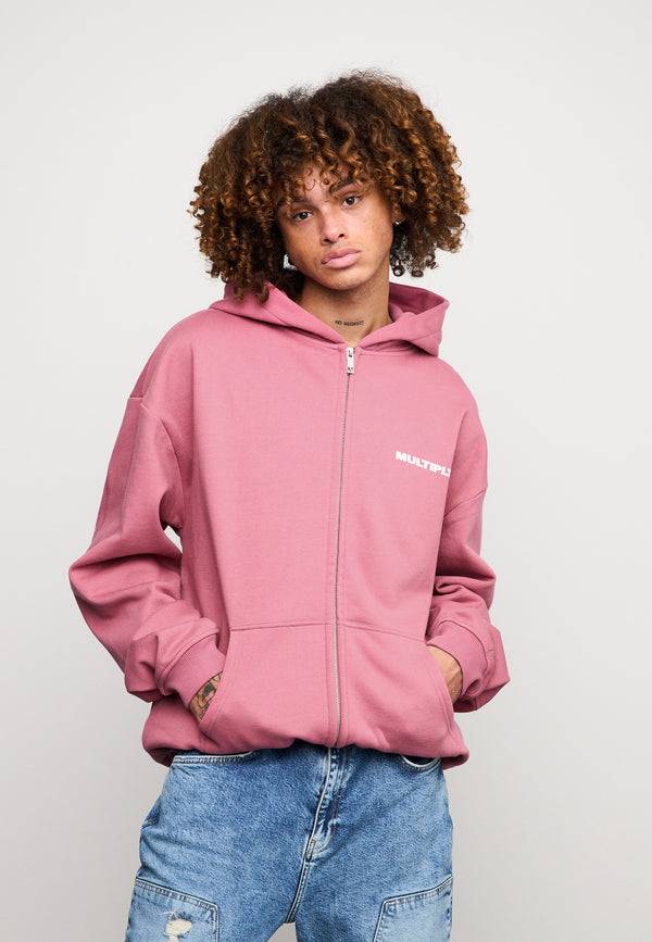 Multiply Spparel Oversize Zip Hoodie MULTIPLY Rose Wine Auslauf
