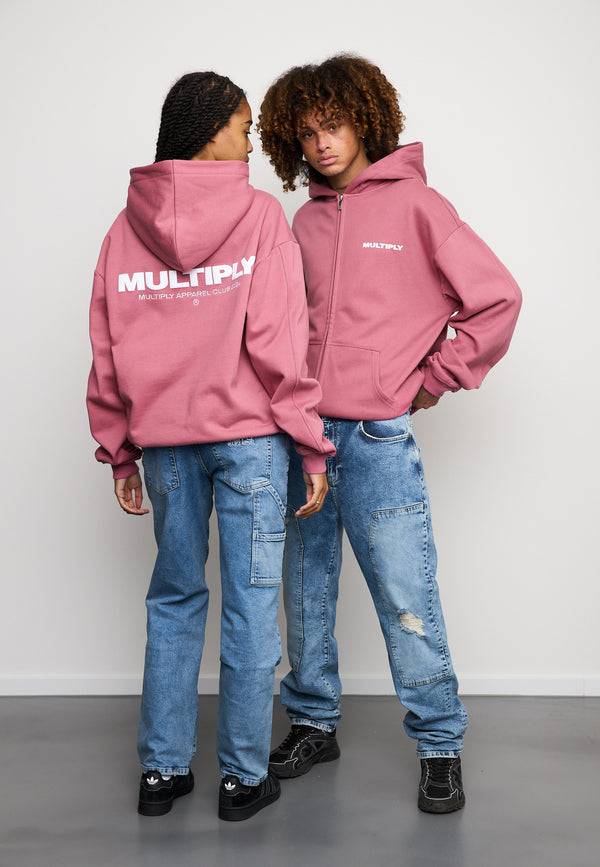 Multiply Spparel Oversize Zip Hoodie MULTIPLY Rose Wine Auslauf