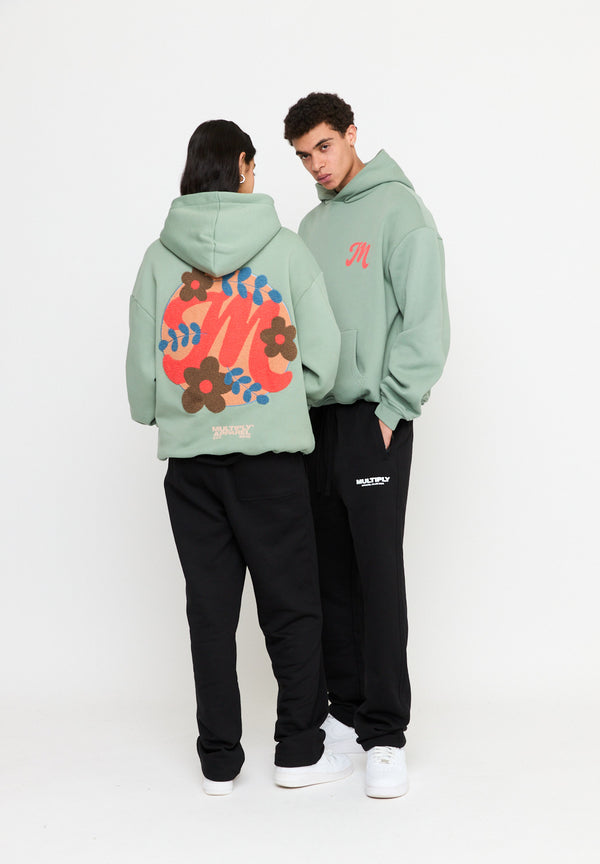 Multiply Spparel Oversize Hoodie M FLORAL Liiy Pad Soda Washed Hotsell