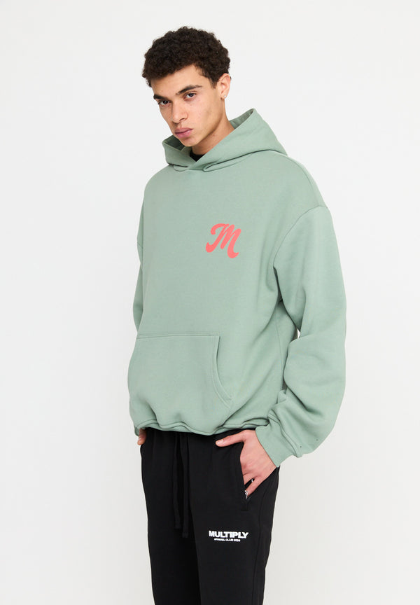 Multiply Spparel Oversize Hoodie M FLORAL Liiy Pad Soda Washed Hotsell