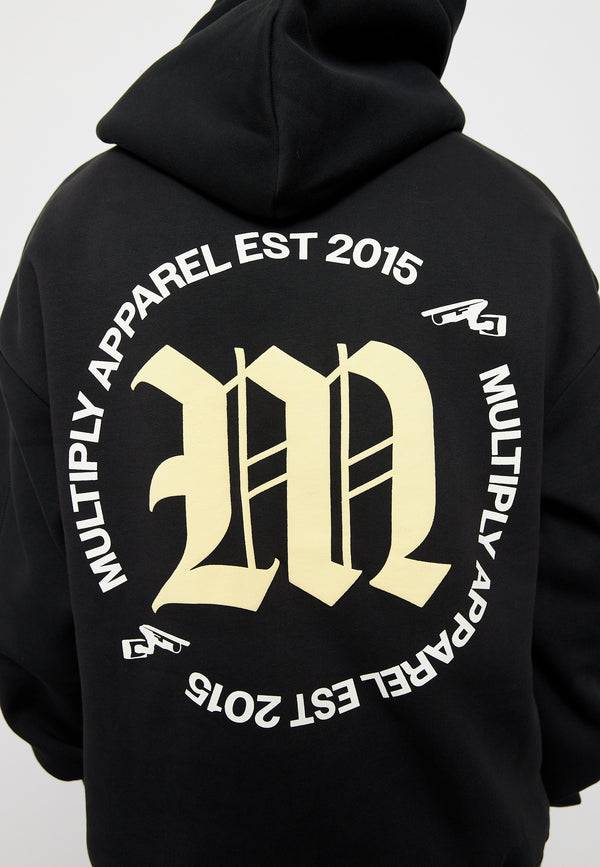 Multiply Spparel Oversize Hoodie M CIRCLE Black Soda Washed im Angebot