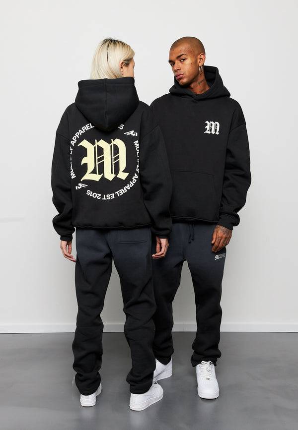 Multiply Spparel Oversize Hoodie M CIRCLE Black Soda Washed im Angebot