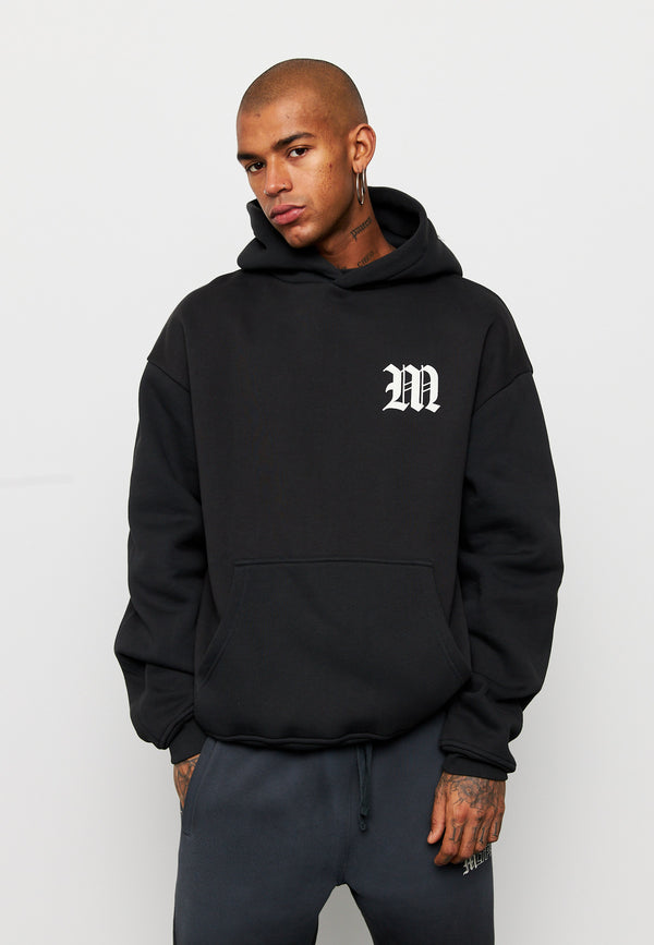 Multiply Spparel Oversize Hoodie M CIRCLE Black Soda Washed im Angebot