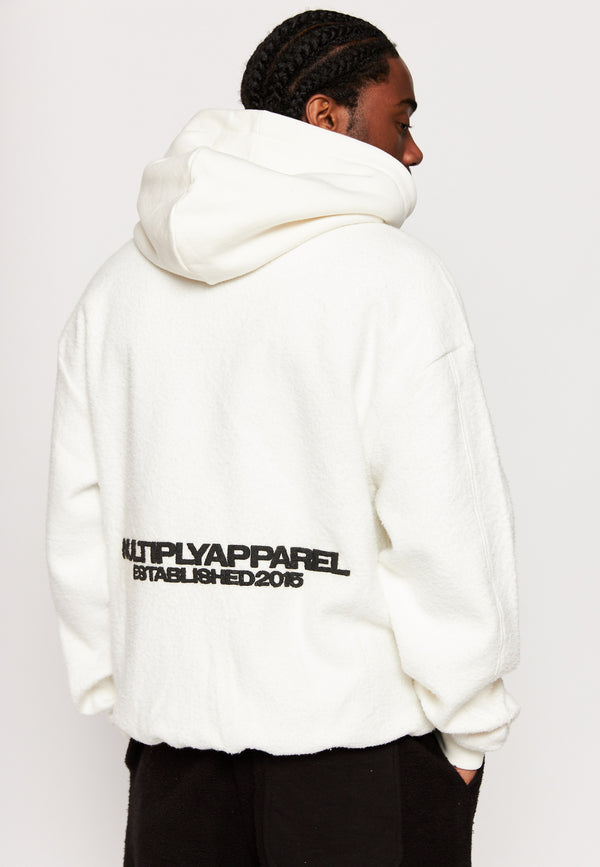 Multiply Spparel Oversize Zip Hoodie BRUSHED Off White Schlussverkauf