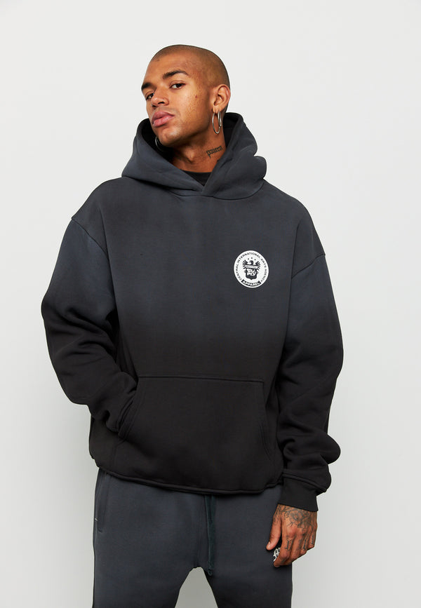 Multiply Spparel Oversize Hoodie SUSPICIOUS Black Soda Washed Günstiger Verkauf