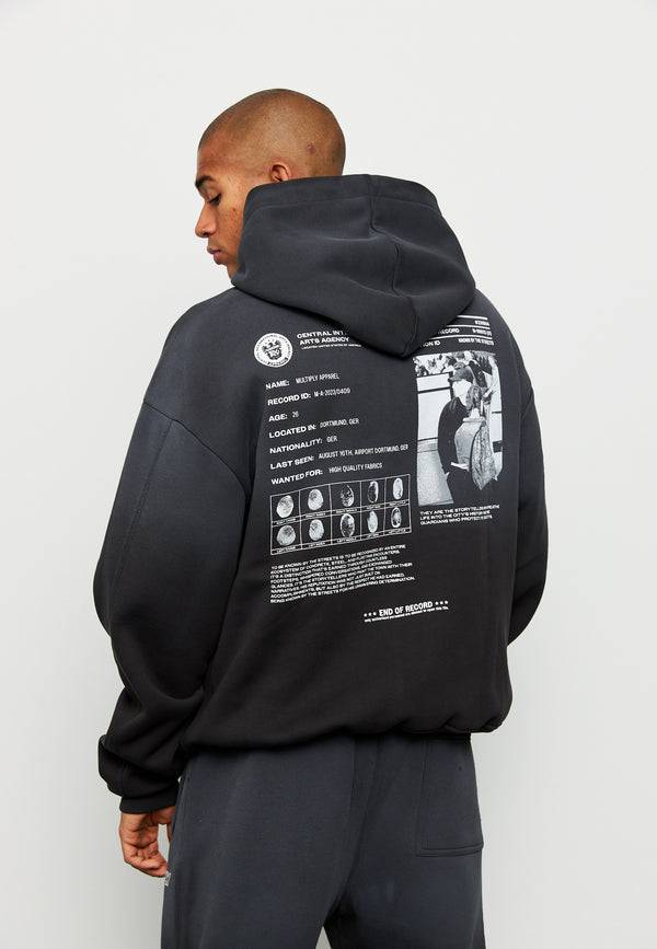 Multiply Spparel Oversize Hoodie SUSPICIOUS Black Soda Washed Günstiger Verkauf