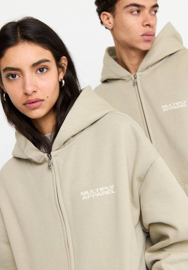 Multiply Spparel Oversize Zip Hoodie DIE FOR YOU Cement Fabrikverkauf