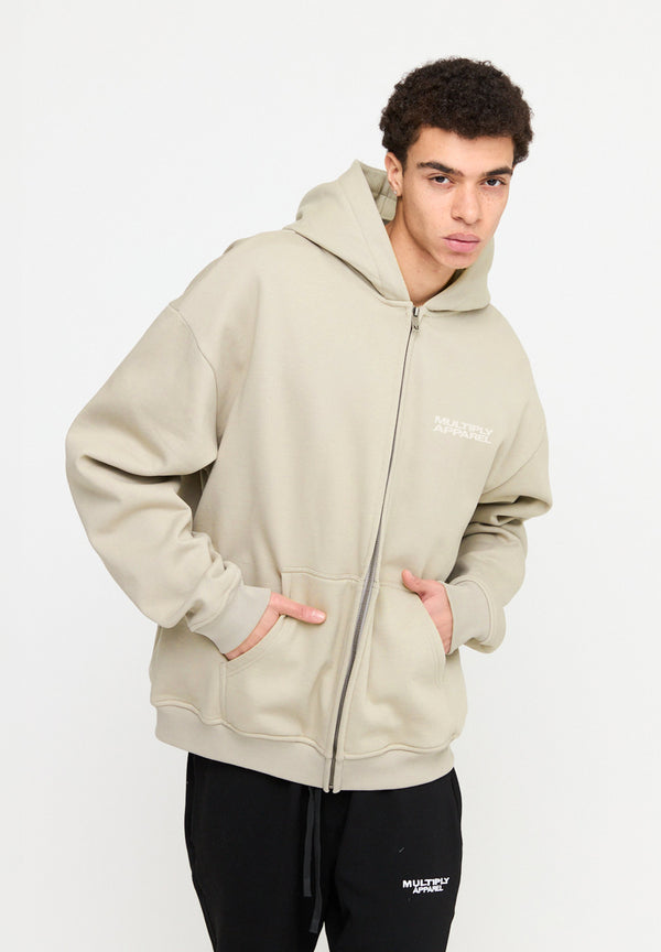 Multiply Spparel Oversize Zip Hoodie DIE FOR YOU Cement Fabrikverkauf