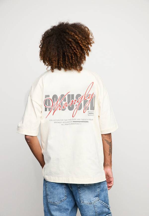 Multiply Spparel Oversize T-Shirt CHEATER Egret Meist gekauft