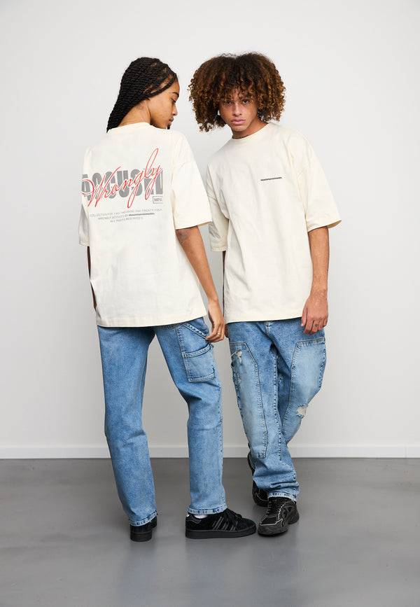 Multiply Spparel Oversize T-Shirt CHEATER Egret Meist gekauft
