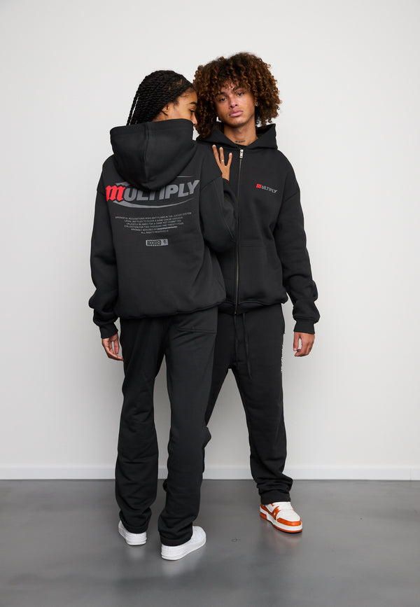 Multiply Spparel Oversize Zip Hoodie ACCUSED Black Soda Washed Limitierter Zeitrabatt