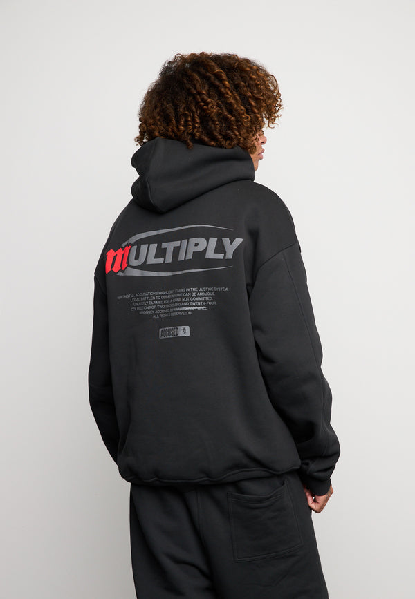 Multiply Spparel Oversize Zip Hoodie ACCUSED Black Soda Washed Limitierter Zeitrabatt