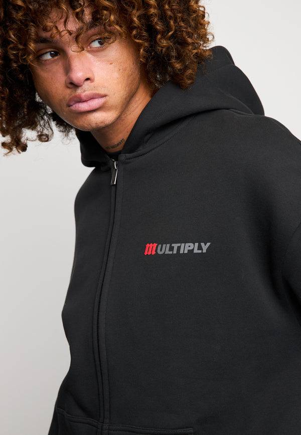 Multiply Spparel Oversize Zip Hoodie ACCUSED Black Soda Washed Limitierter Zeitrabatt