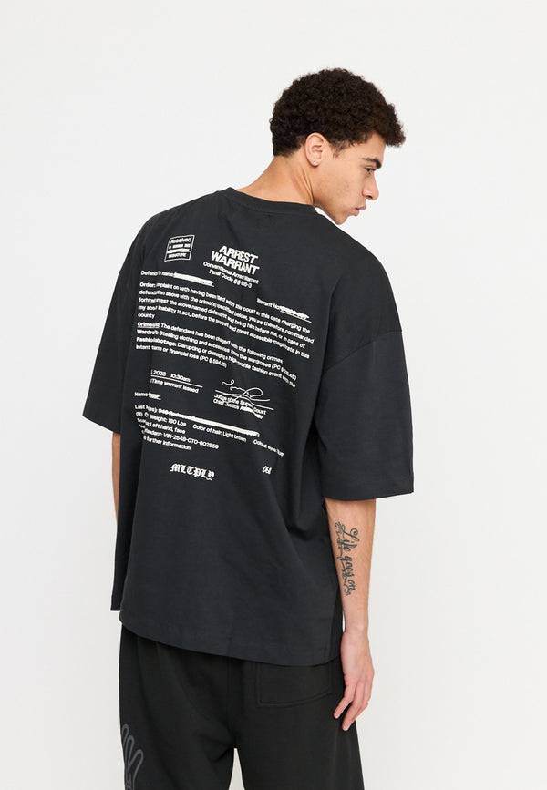 Multiply Spparel Oversize T-Shirt SLANDER Black Soda Washed Fabrik Onlineshop