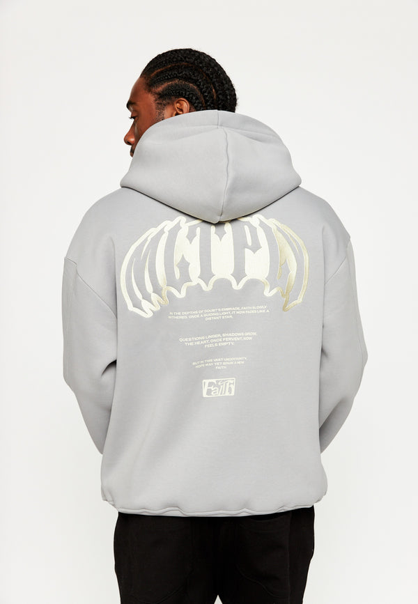 Multiply Spparel Oversize Zip Hoodie FADING FAITH Ultimate Grey Fabrikpreis