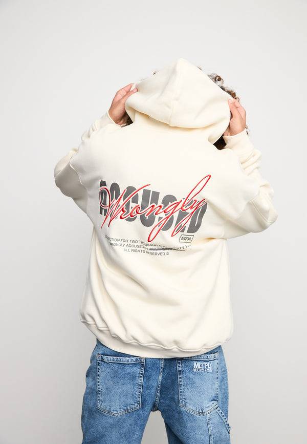 Multiply Spparel Oversize Zip Hoodie CHEATER Egret Sonderangebot