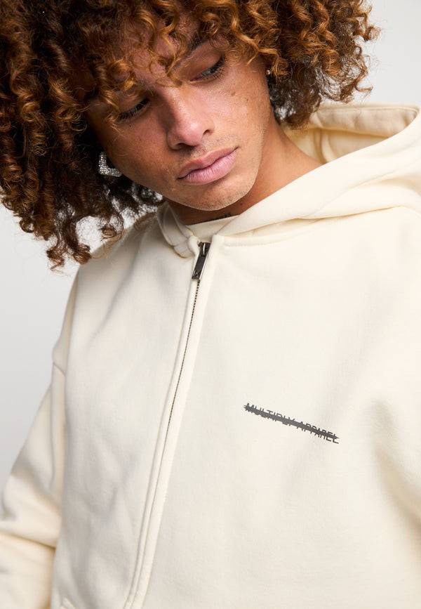 Multiply Spparel Oversize Zip Hoodie CHEATER Egret Sonderangebot