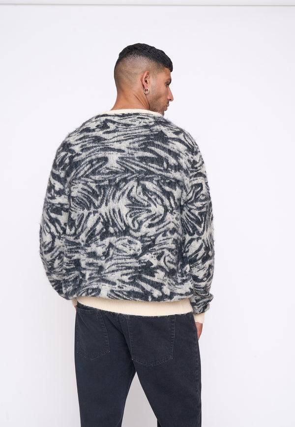 Multiply Spparel Knit Cardigan CONCRETE White Swan Großer Ausverkauf