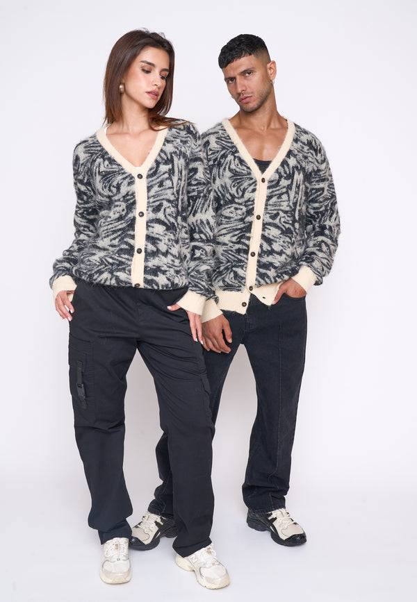 Multiply Spparel Knit Cardigan CONCRETE White Swan Großer Ausverkauf